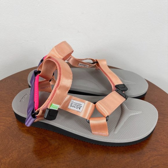 Suicoke Depa-Cab Sandals Pink/Grey - Picture 3 of 9